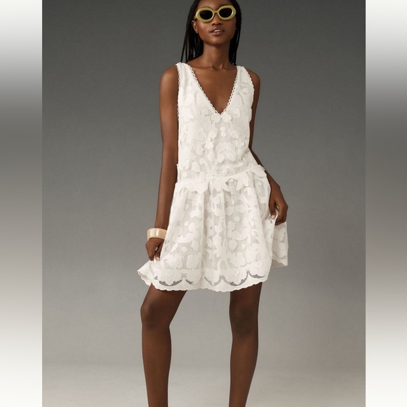 Anthropologie White Mini Dress - Picture 1 of 4